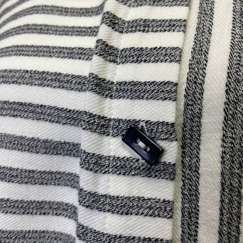 Soft Surroundings Striped Tunic Shirt Black White Sharkbite Hem Womens Small - Picture 4 of 16
